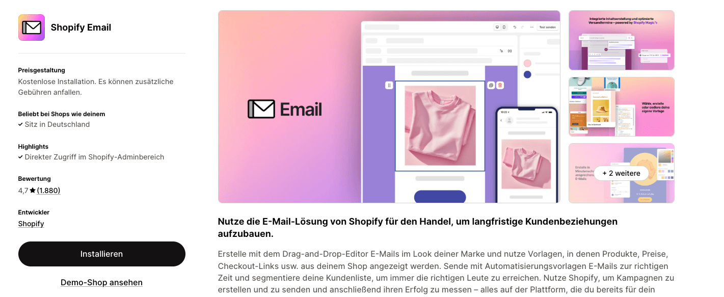 Email MArketing bei Shopify