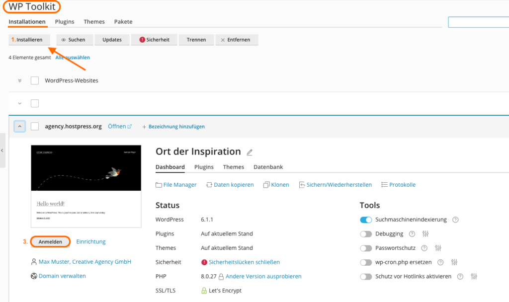 Das Plesk WP Toolkit für WordPress