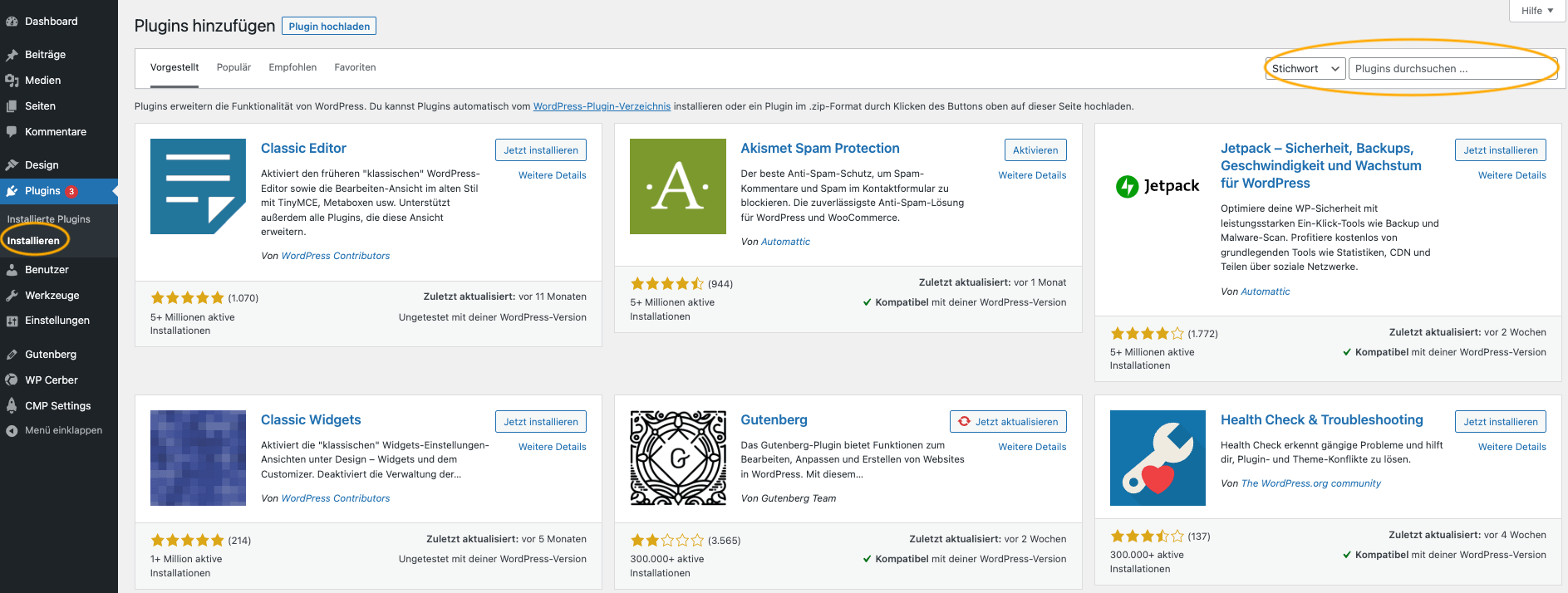 Plugins suchen, installieren und anwenden