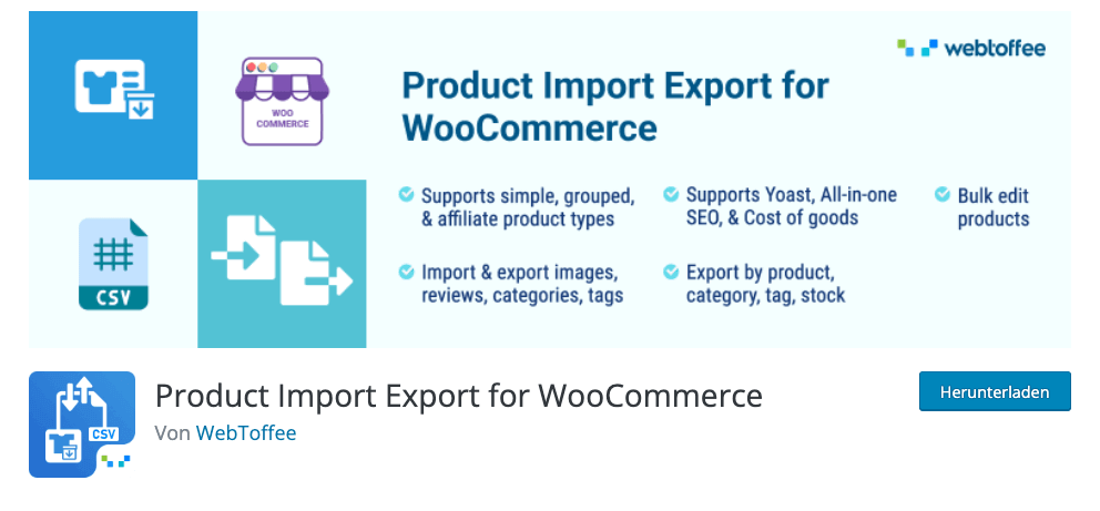 Product Import Export Plugin for WooCommerce