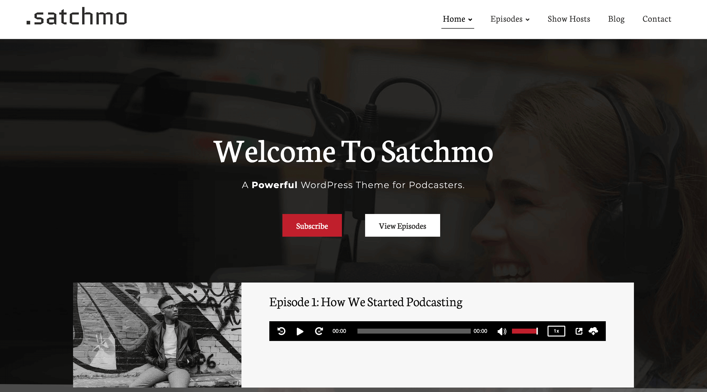 Satchmo ein WordPress Theme optimiert für Podcasts