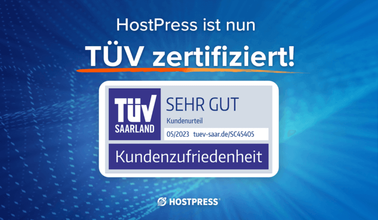 HostPress ist jetzt TÜV zertifiziert