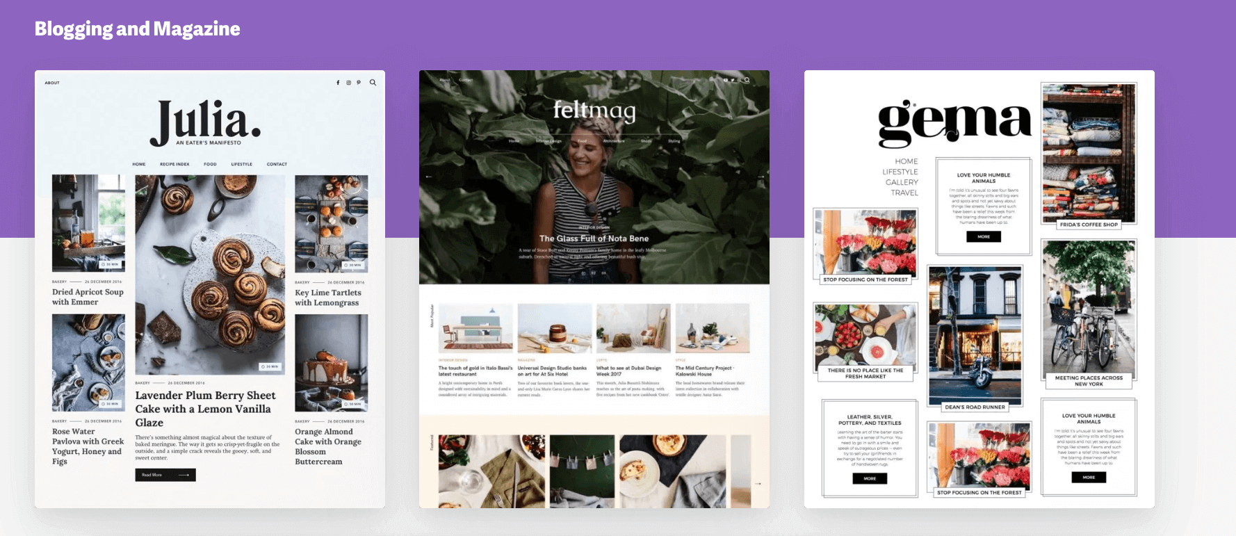 Verschiedene Themes von Pixelgrade