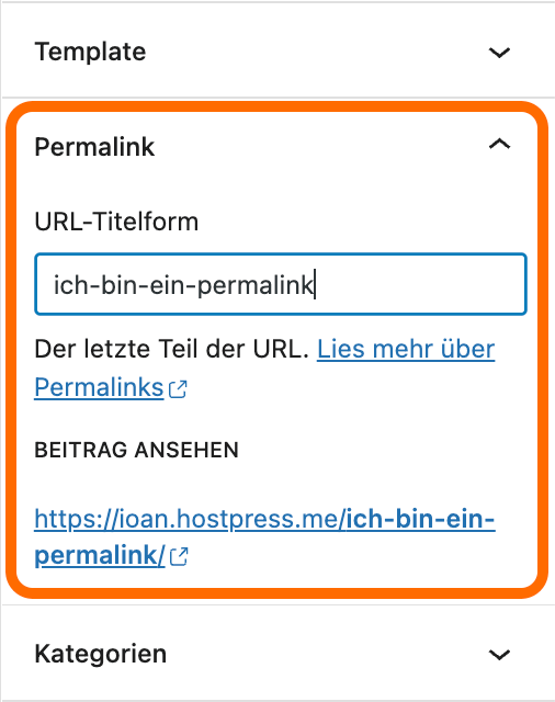 So kannst du einen Permalink ändern