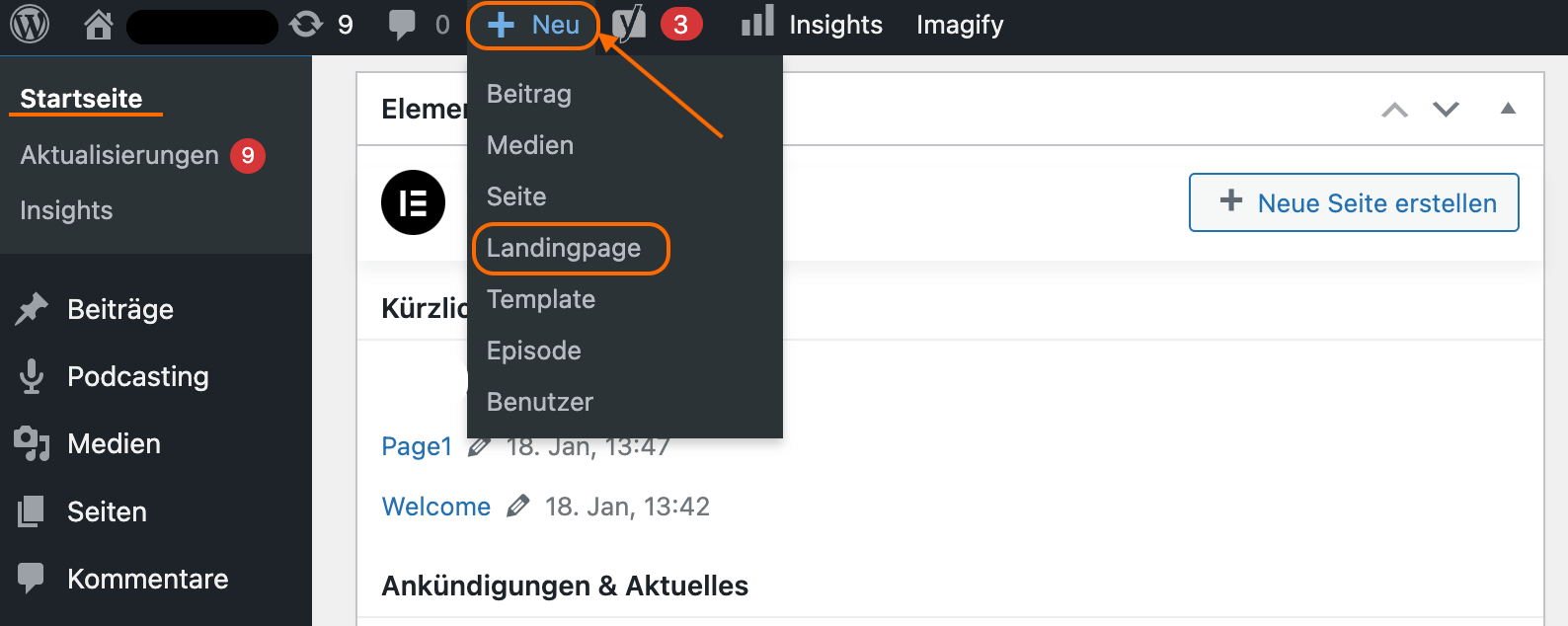 Eine Landingpage bei WordPress erstellen