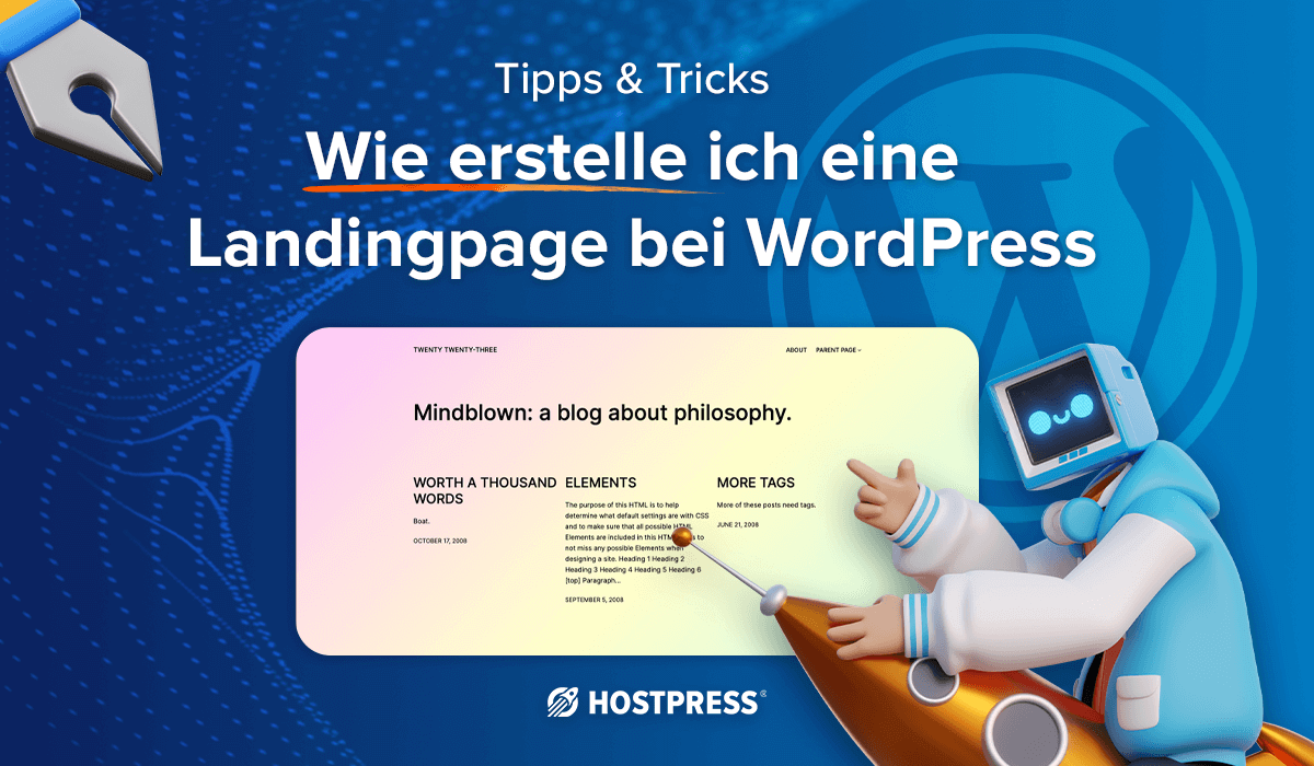 Eine Landingpage bei wordpress erstellen