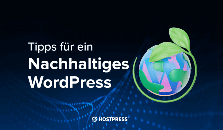 Nachhaltiges WordPress Beitragsgrafik