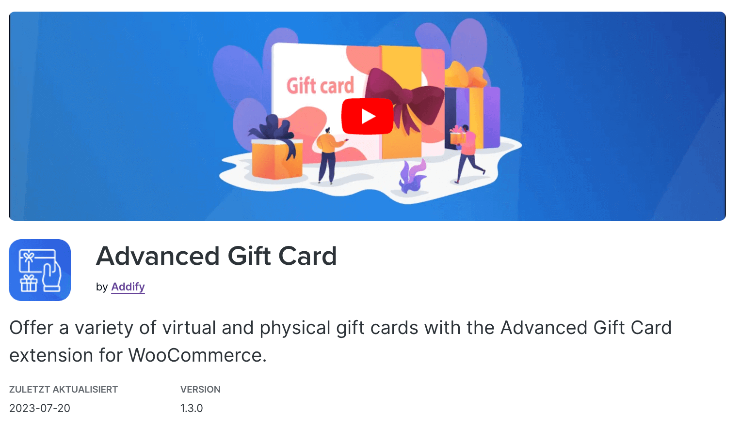 Advanced Giftcard Plugin für WooCommerce