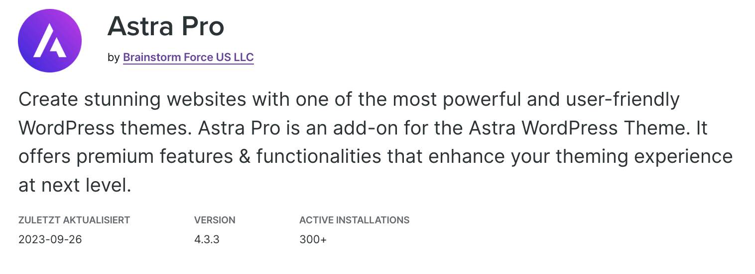 Astra Pro für WooCommerce