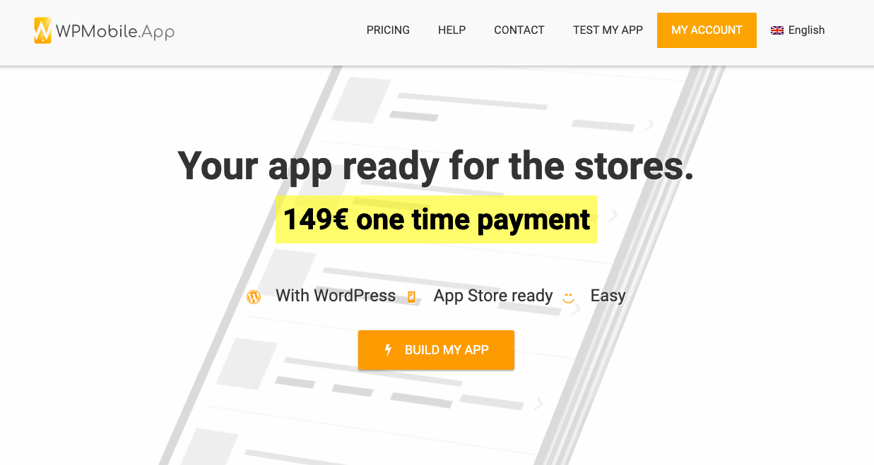 Startseite der Webseite wpmobile.app