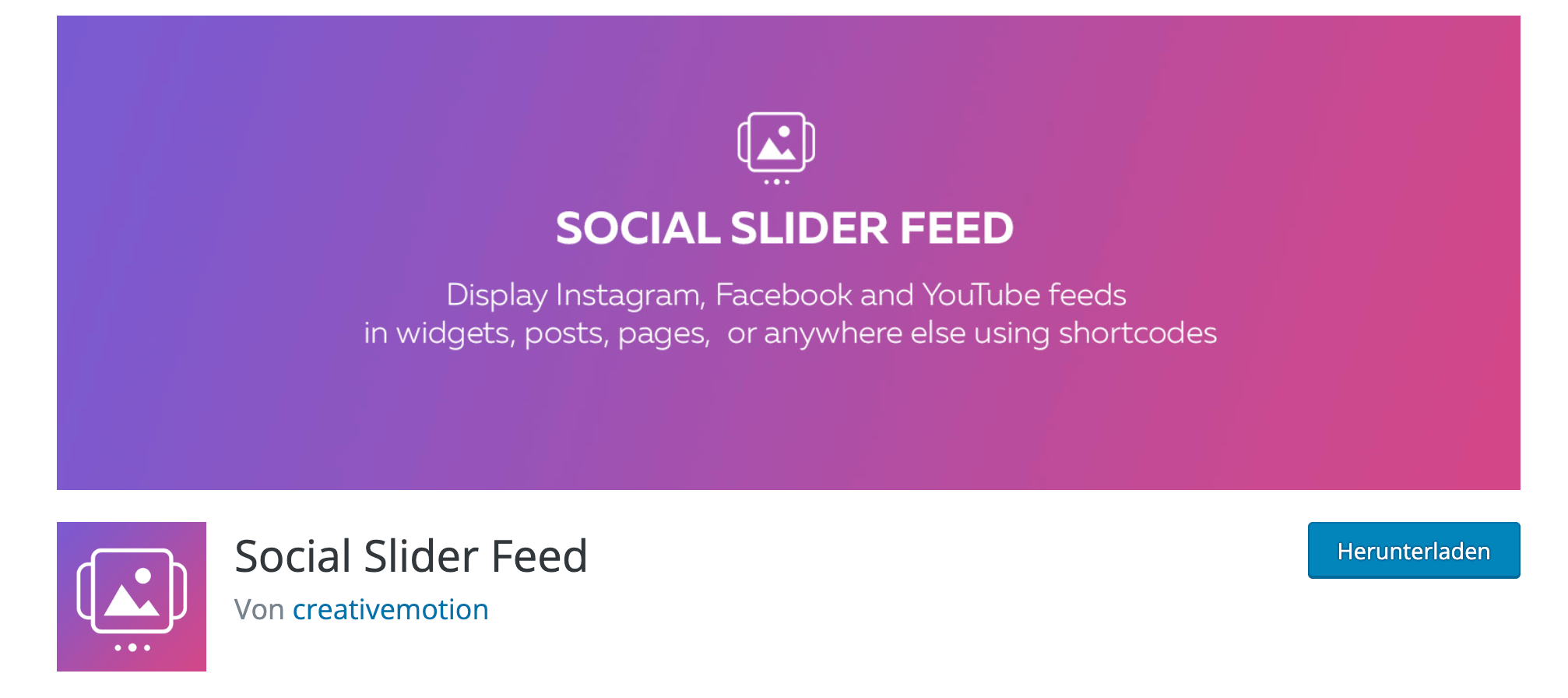 Das Plugin Social Slider