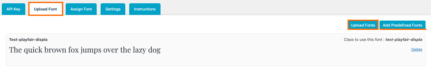 Schriftart hochladen