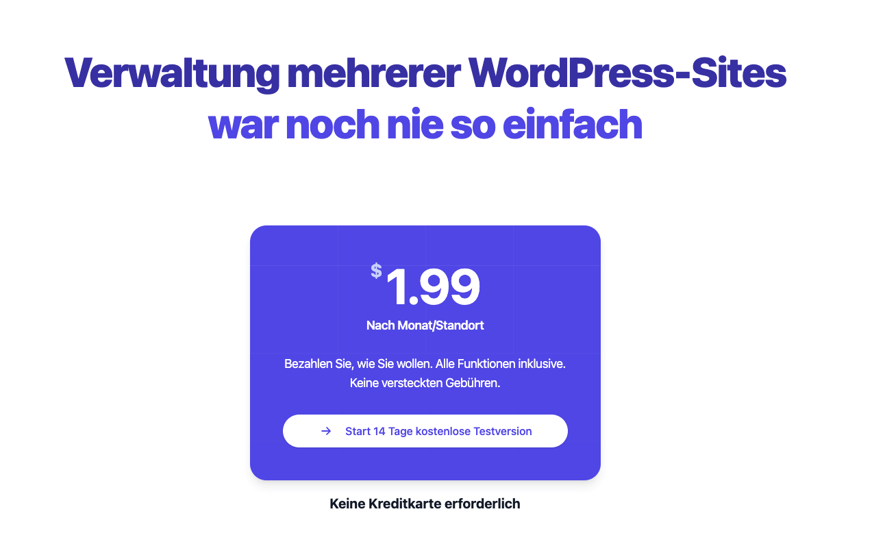 WP Umbrella ein Management Tool für WordPress Kosten