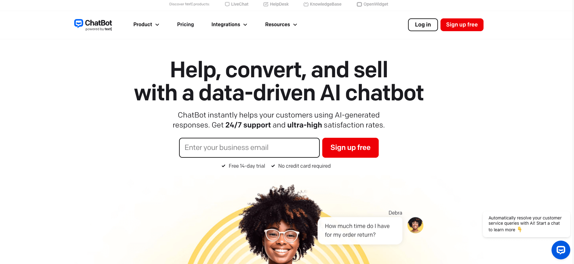 Chatbot.com Webseite