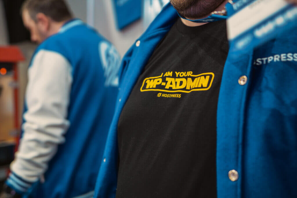 Unsere T-Shirts fürs CloudFest im Star Wars Design mit der Aufschrift: "I'm your WP-Admin"