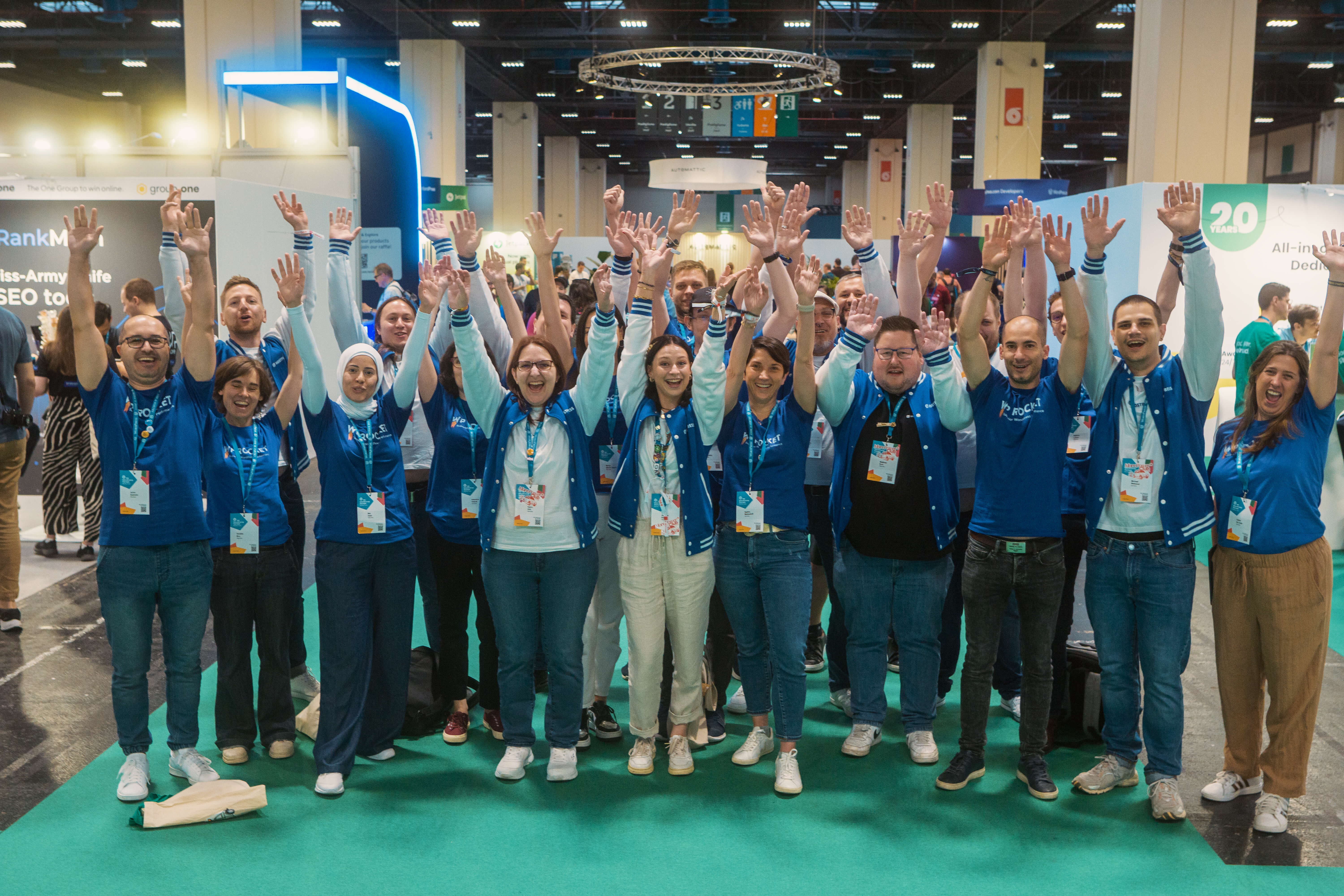 Das Team von WP Rocket und HostPress auf dem WordCamp Europe in Turin