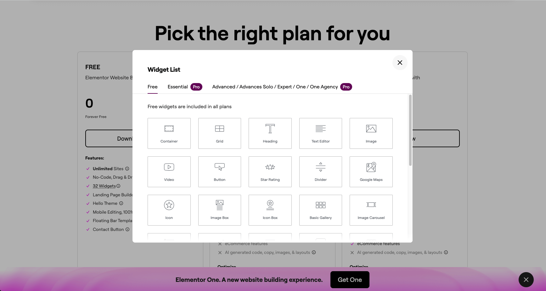 Elementor Free Version