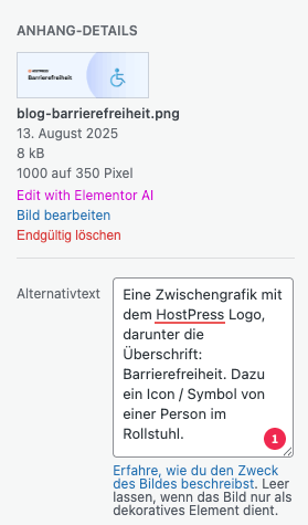 Erklärung der Alt-Text-Funktion an einem BEispiel
