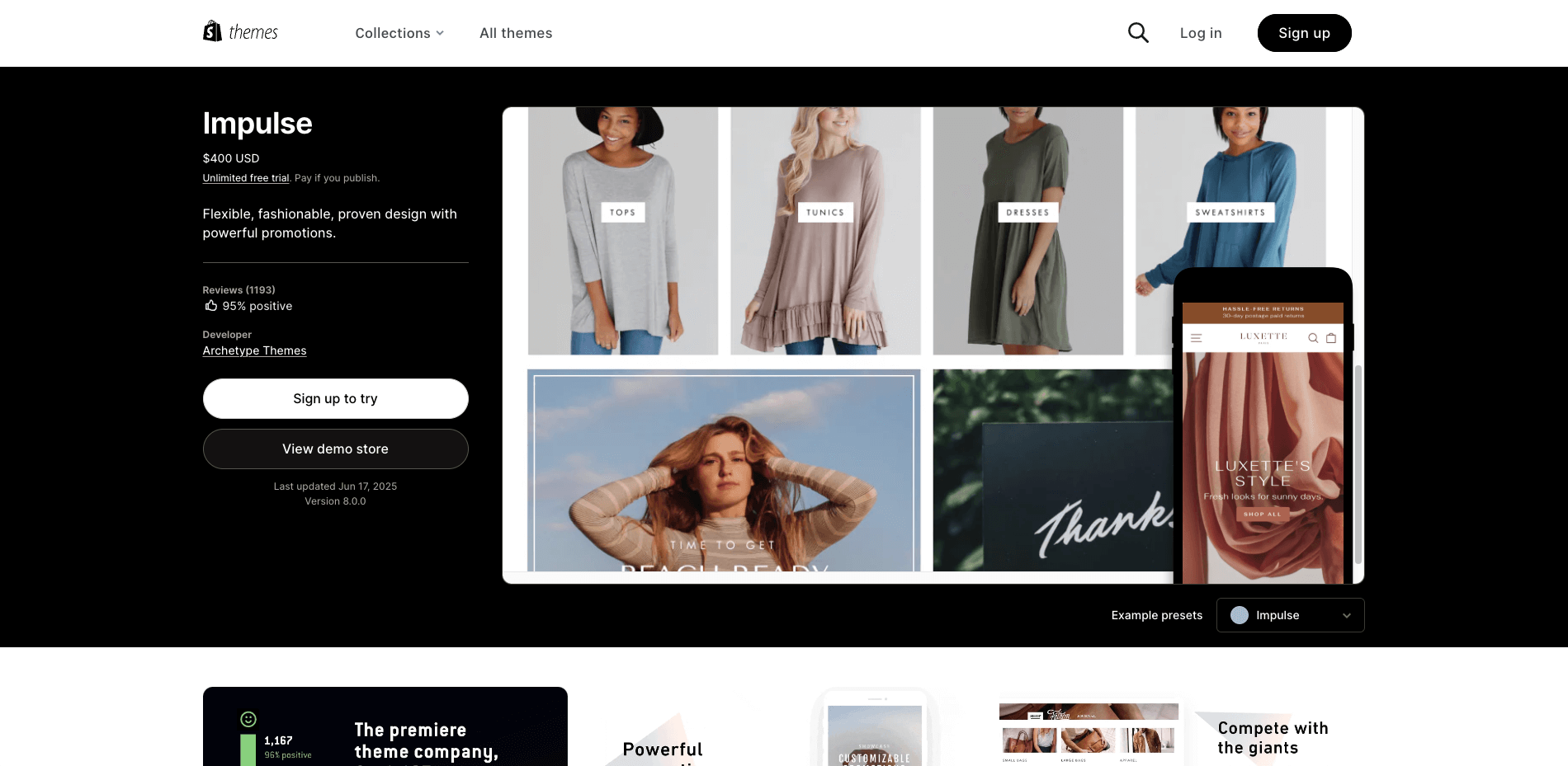 Impulse Theme für Shopify