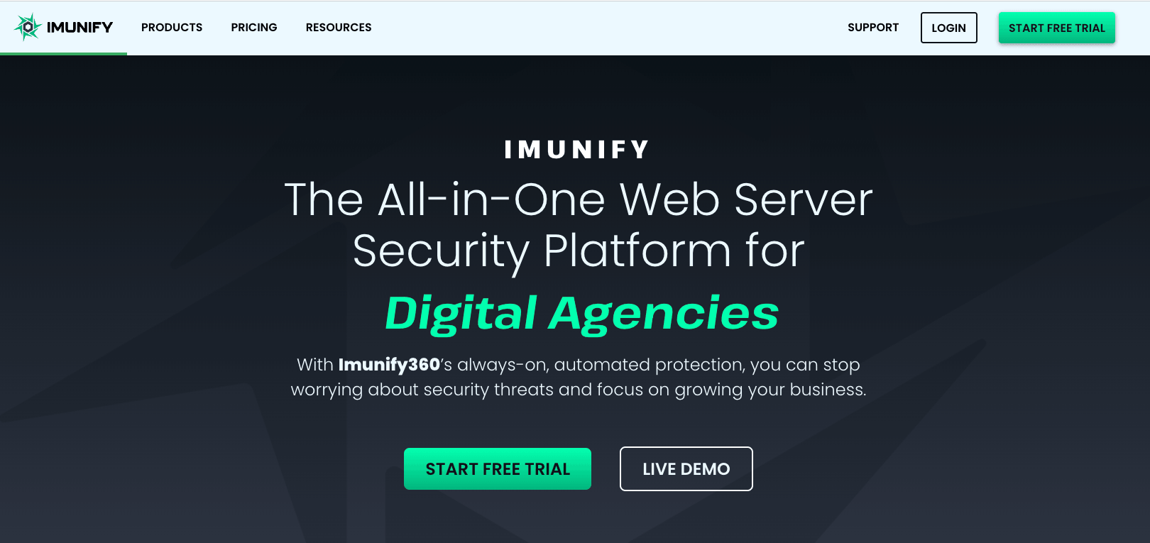 Imunify Webseite