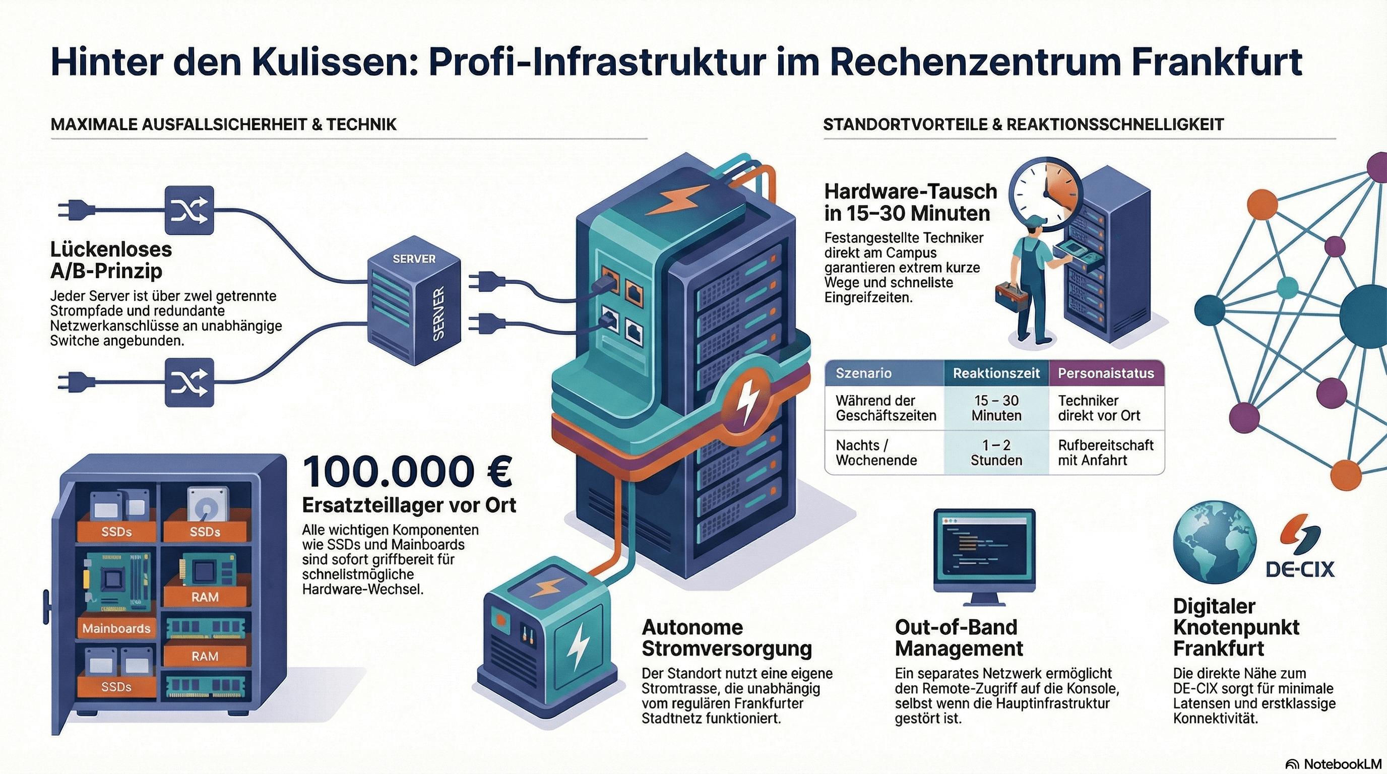 Infografik zur Infrastruktur im RZ FFM