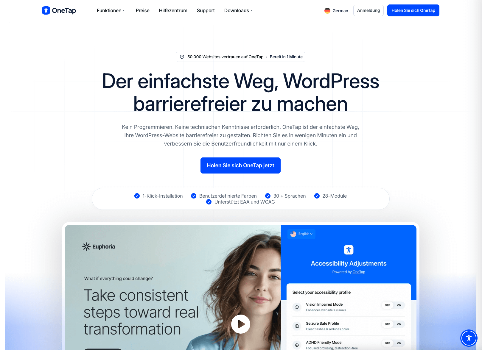 One Click Accessibility