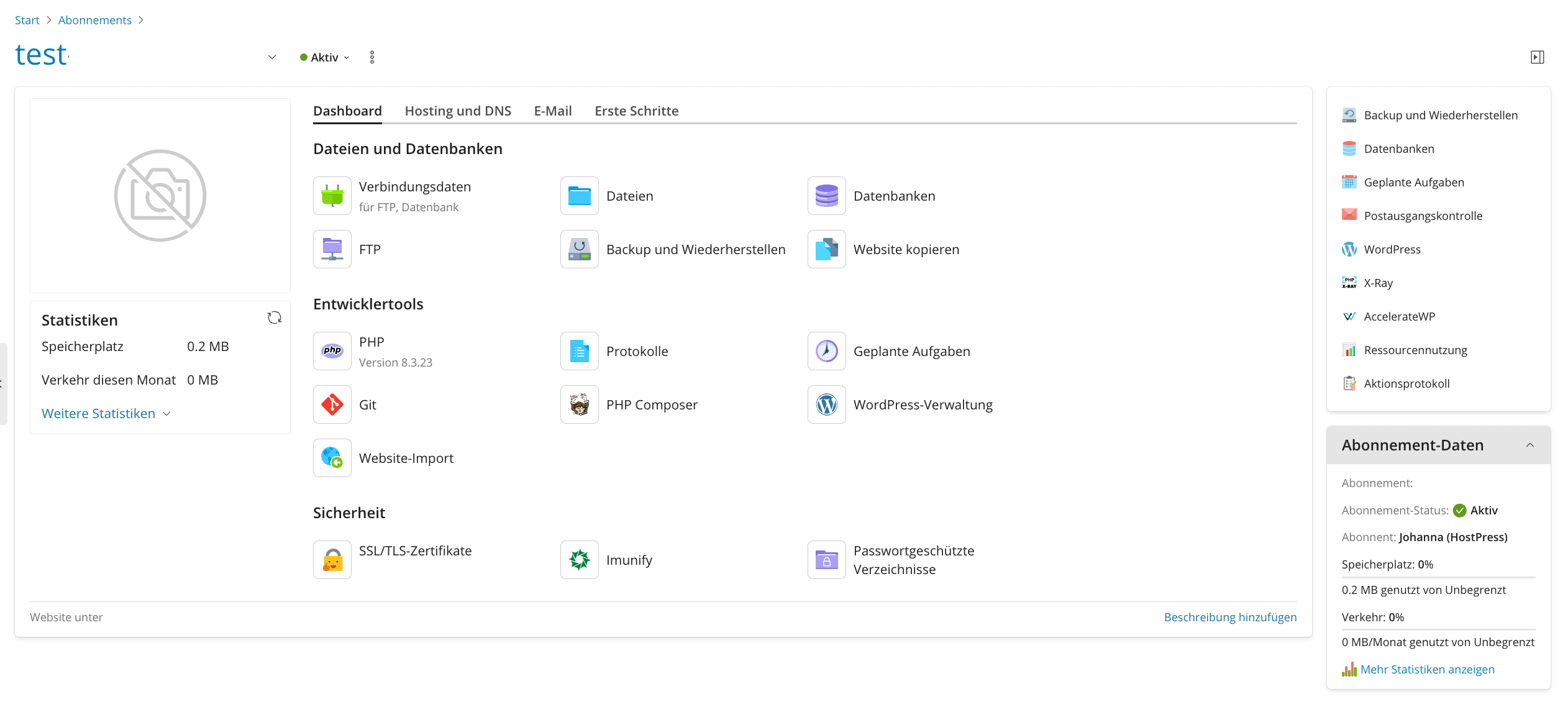Plesk WP Toolkit Übersicht