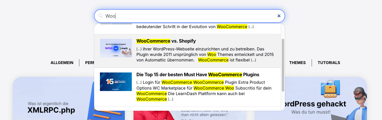Search WP Beispiel
