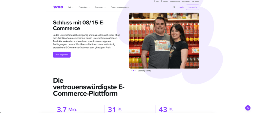WooCommerce webseite