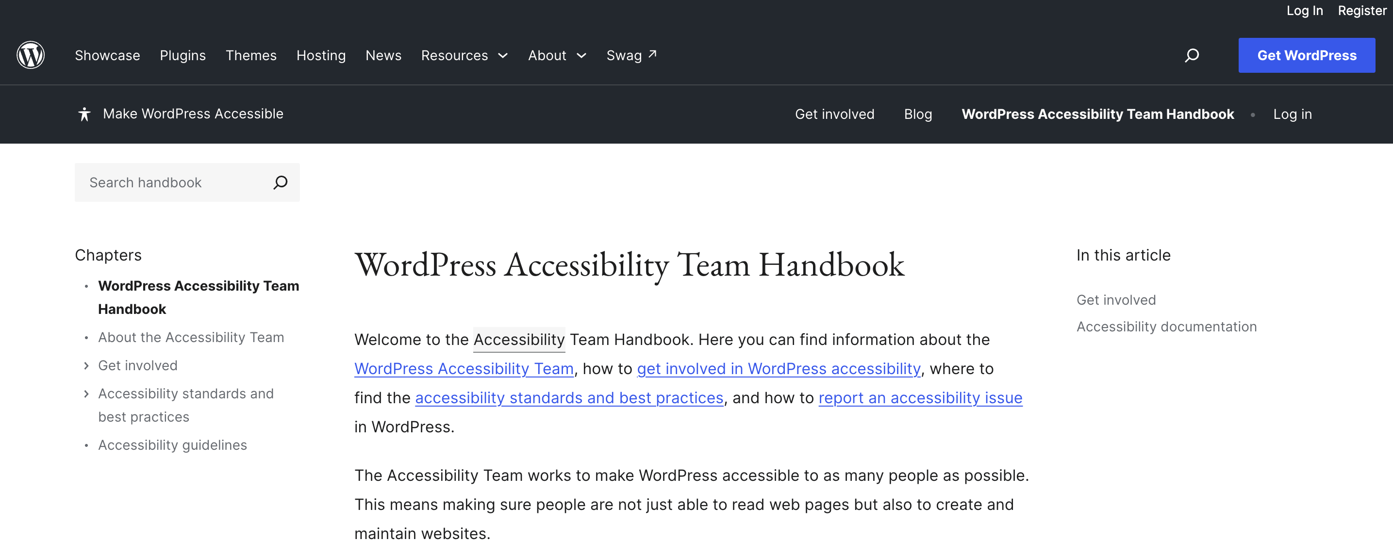 WordPress Accessibility Handbook