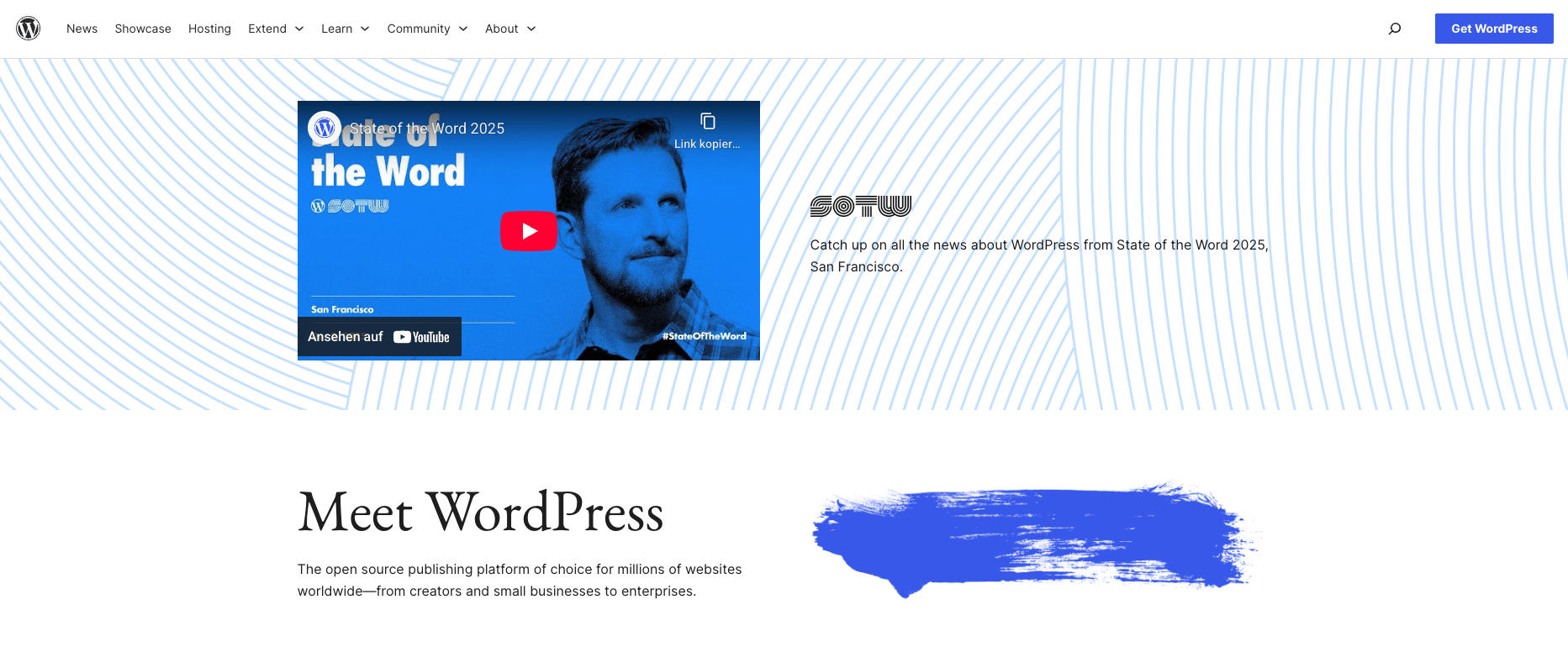 Webseite von WordPress.org